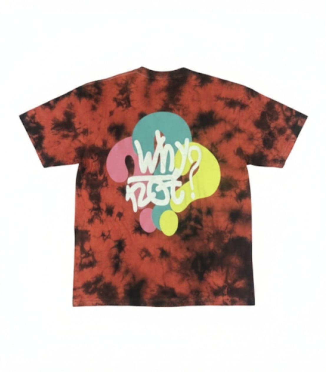 ZARA Men’s Oversized Tie-Dye Crew Neck Tee - Red & Black Streetwear Graphic T-Shirt