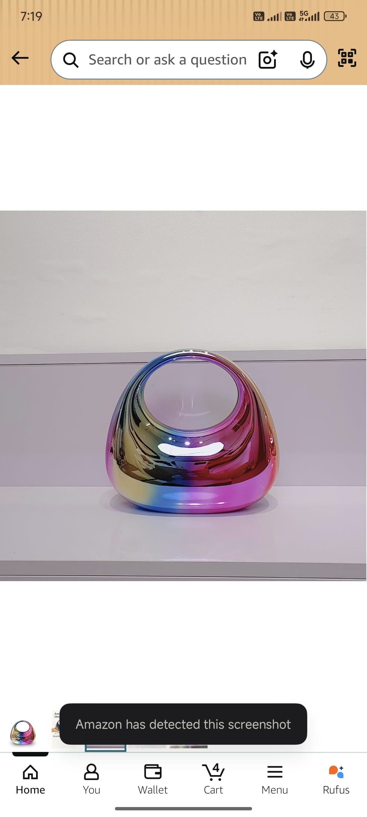 Luxury Rainbow Holographic Acrylic Clutch - Futuristic Metallic Handbag for Women