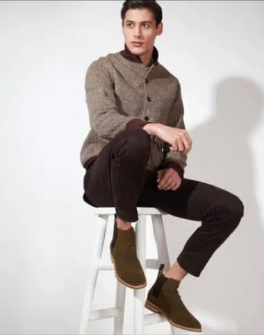 Chelsea boot leather and velvet high quality shoes