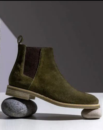 Chelsea boot leather and velvet high quality shoes