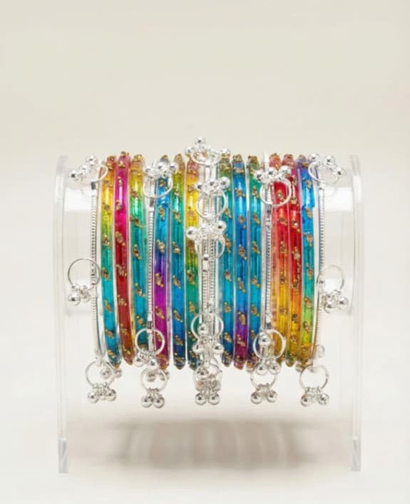 kashmiri ghangharoo glass bangle Set For Women And Girls