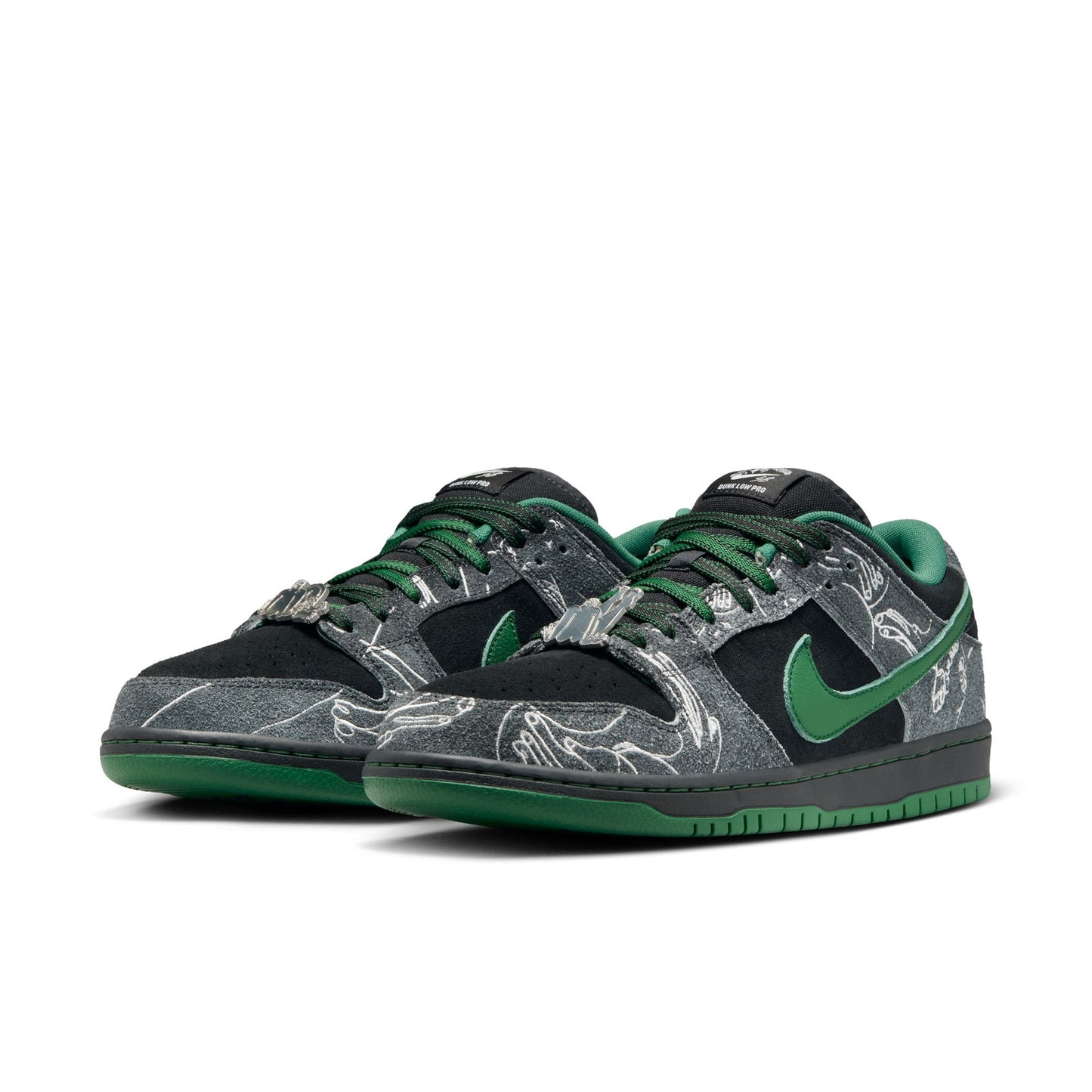 Buty NIKE SB X There Skateboards Dunk Low Black/Gorge Green Summit White