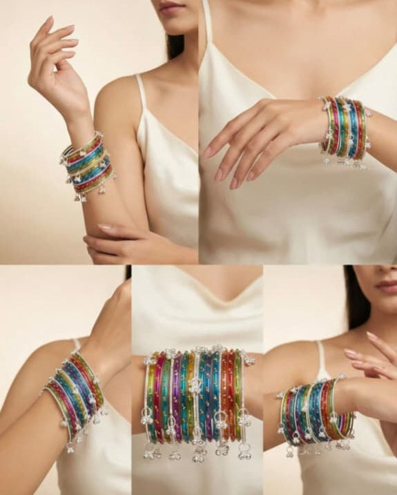 kashmiri ghangharoo glass bangle Set For Women And Girls