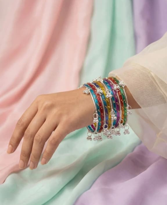 kashmiri ghangharoo glass bangle Set For Women And Girls
