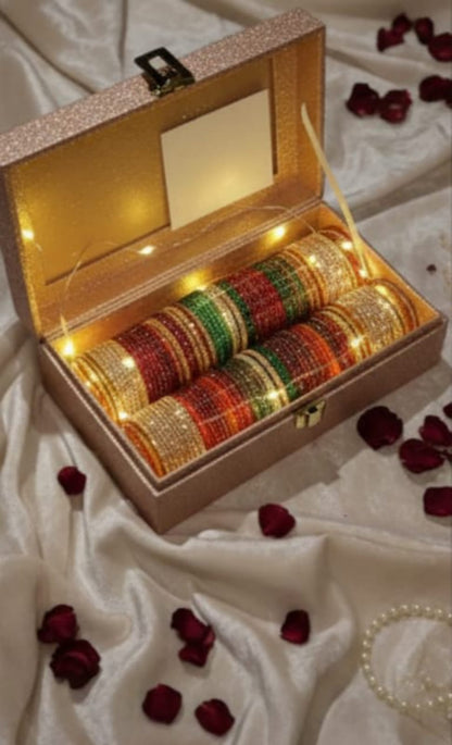 Luxury Glass Bangles Gift Box with LED Lights - Perfect Gift for Wife/Girlfriend